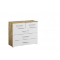 Commode adulte moderne 93 cm chêne/blanc William