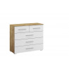 Commode adulte moderne 93 cm chêne/blanc William