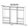 Armoire adulte moderne portes coulissantes chêne/blanc William