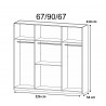 Armoire adulte moderne portes battantes chêne/blanc William