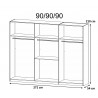 Armoire adulte moderne portes battantes chêne/blanc William