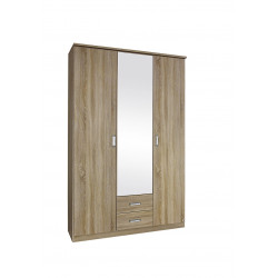 Armoire adulte contemporaine 136 cm coloris chêne Guatemala