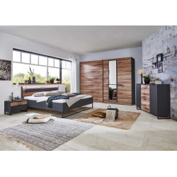 Chambre adulte industrielle marron/graphite Winnie