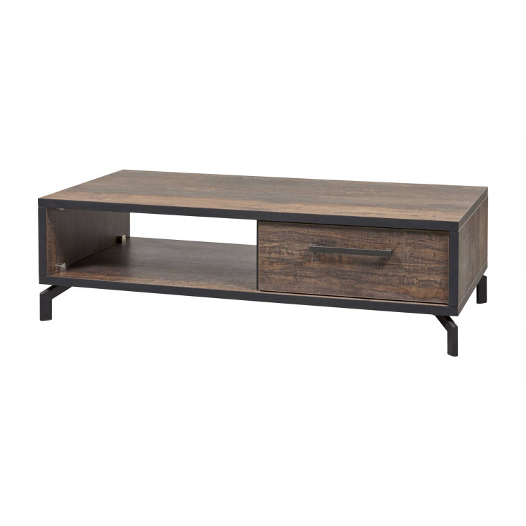 Table basse rectangulaire industrielle marron/noir Chaneze