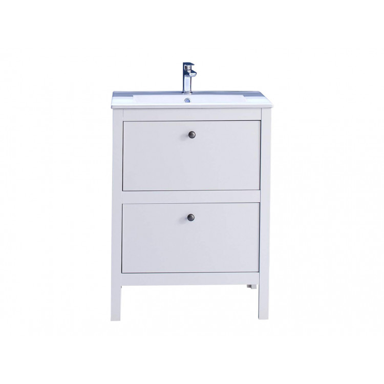 Meuble sous vasque contemporain blanc 61 cm Olivetta