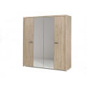 Armoire adulte contemporaine 202 cm chêne clair Rebecca