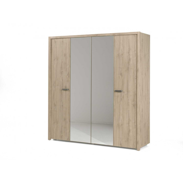 Armoire adulte contemporaine 202 cm chêne clair Rebecca