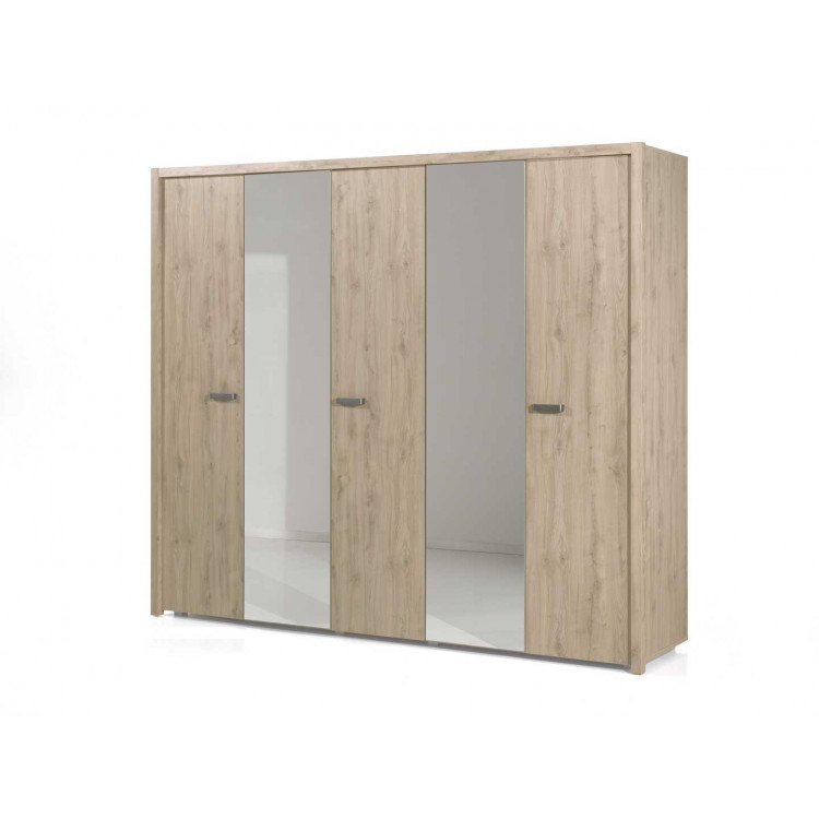 Armoire adulte contemporaine 250 cm chêne clair Rebecca