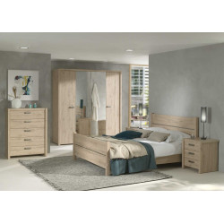 Chambre adulte contemporaine chêne clair Rebecca