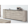 Buffet/bahut contemporain 250 cm chêne gris/béton Pittsburg