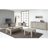 Buffet/bahut contemporain 205 cm chêne gris/béton Pittsburg