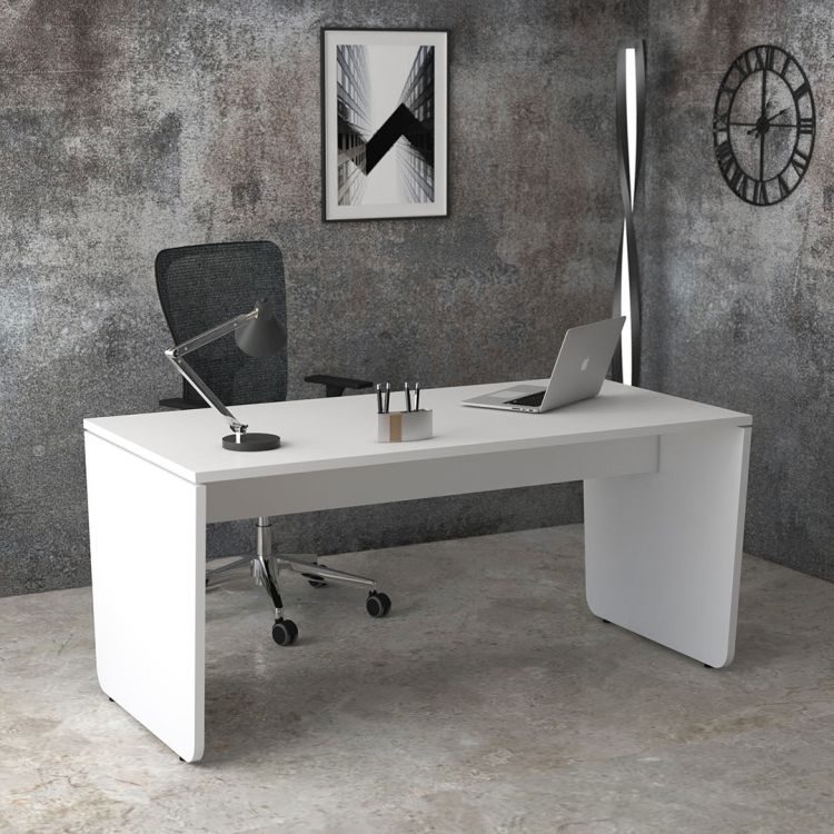 Bureau droit moderne coloris blanc Esther