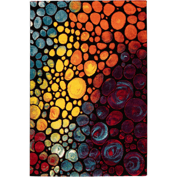 Tapis de salon contemporain multicolore Amande