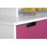 Commode enfant contemporaine avec étagère blanche/fuchsia Antea