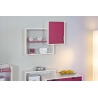 Etagère murale contemporaine blanche/fuchsia Antea