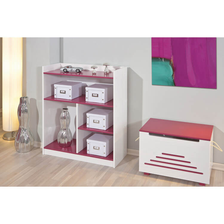 Etagère enfant contemporaine blanche/fuchsia Antea