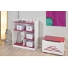 Etagère enfant contemporaine blanche/fuchsia Antea