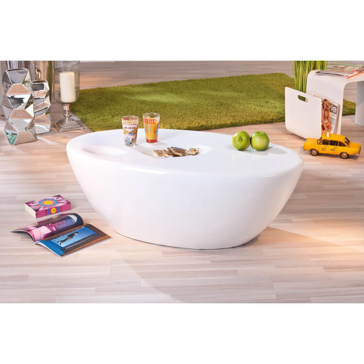 Table basse design coloris blanc brillant Galaxie