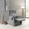 Fauteuil de relaxation en tissu gris largeur 48 cm Talisman