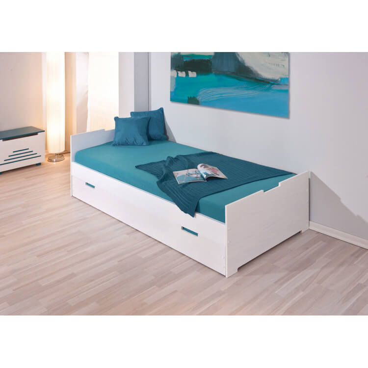 Lit enfant contemporain avec tiroir coloris blanc Charlie