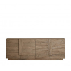 Buffet/bahut contemporain 4 portes chêne foncé Neptune