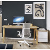 Bureau droit style nature chêne/blanc Paprika