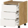 Caisson de bureau mobile style nature chêne/blanc Paprika