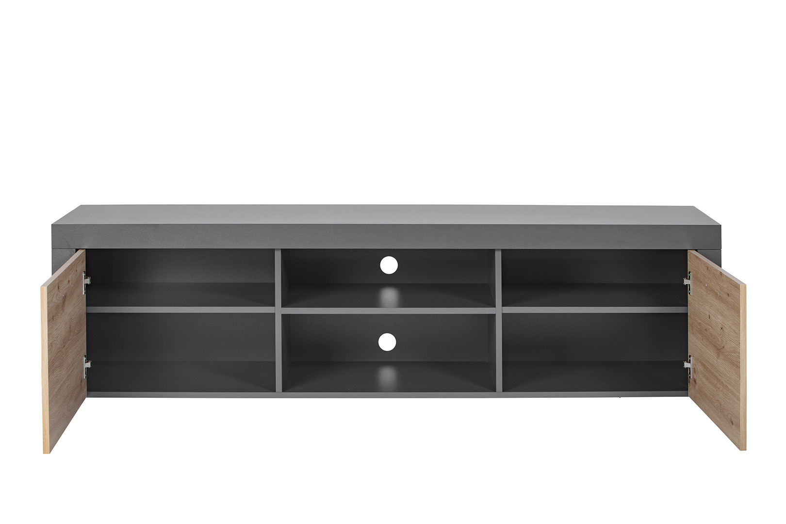 Meuble TV mural moderne SPARK 180cm - Chêne et Gris Anthracite