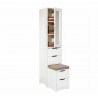 Armoire d'appoint contemporaine en pin massif blanc Miami