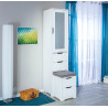 Armoire d'appoint contemporaine en pin massif blanc Miami