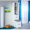 Armoire d'appoint contemporaine en pin massif blanc Miami