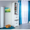 Armoire d'appoint contemporaine en pin massif blanc Miami