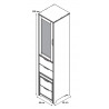 Armoire d'appoint contemporaine en pin massif blanc Miami