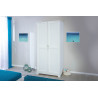 Armoire adulte contemporaine 92 cm en pin massif blanc Miami