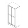 Armoire adulte contemporaine 92 cm en pin massif blanc Miami