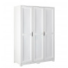 Armoire adulte contemporaine 138 cm en pin massif blanc Miami