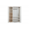 Armoire adulte contemporaine 138 cm en pin massif blanc Miami