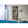 Armoire adulte contemporaine 138 cm en pin massif blanc Miami