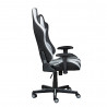 Chaise de bureau moderne en PU blanc/noir Annecy