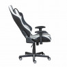 Chaise de bureau moderne en PU blanc/noir Annecy