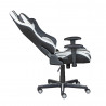 Chaise de bureau moderne en PU blanc/noir Annecy