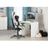 Chaise de bureau moderne en PU blanc/noir Annecy