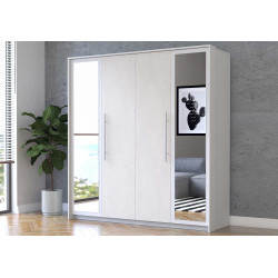 Armoire adulte moderne 206 cm blanc/soie Alexia