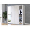 Armoire adulte moderne 206 cm blanc/soie Alexia