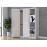 Armoire adulte moderne 206 cm blanc/soie Alexia