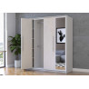 Armoire adulte moderne 206 cm blanc/soie Alexia