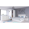 Armoire adulte moderne 206 cm blanc/soie Alexia