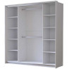 Armoire adulte moderne 206 cm blanc/soie Alexia