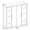 Armoire adulte moderne 206 cm blanc/soie Alexia