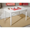 Table de cuisine en pin massif blanc Coffee